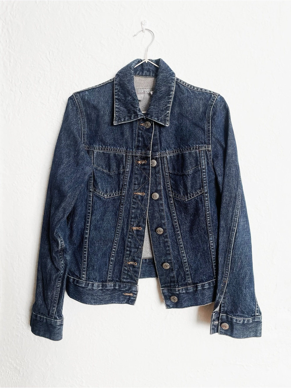 Vintage Esprit Women's Dark Blue Denim Jacket